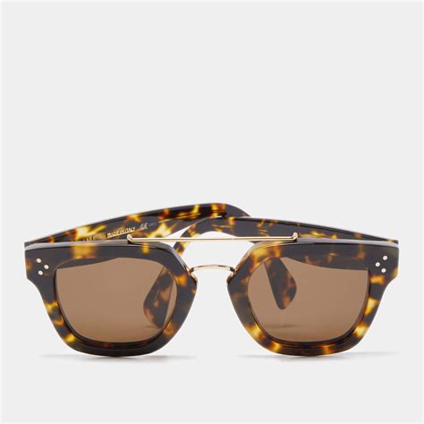 celine brown tortoise sunglasses|Celine eyewear rectangular sunglasses.